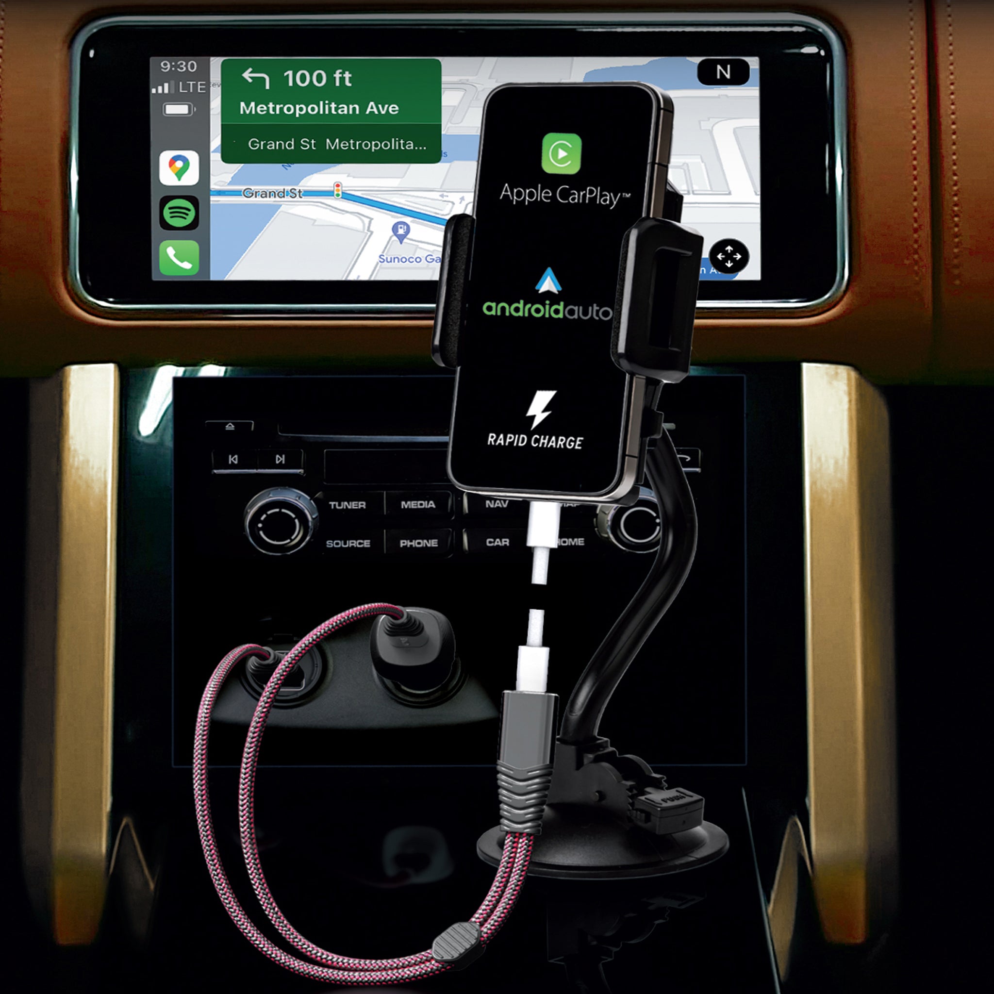 NITROUS® - CARPLAY/ANDROID AUTO FAST-CHARGING + DATA CABLE - CAR AND DRIVER 3065BK