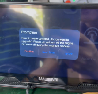 DU3210 Step 3 — firmware upgrade confirmation prompt